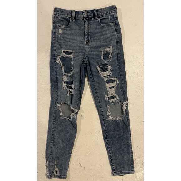 American Eagle Distressed High Rise Jegging Next Level Stretch Womens 8 Regular - Picture 1 of 10